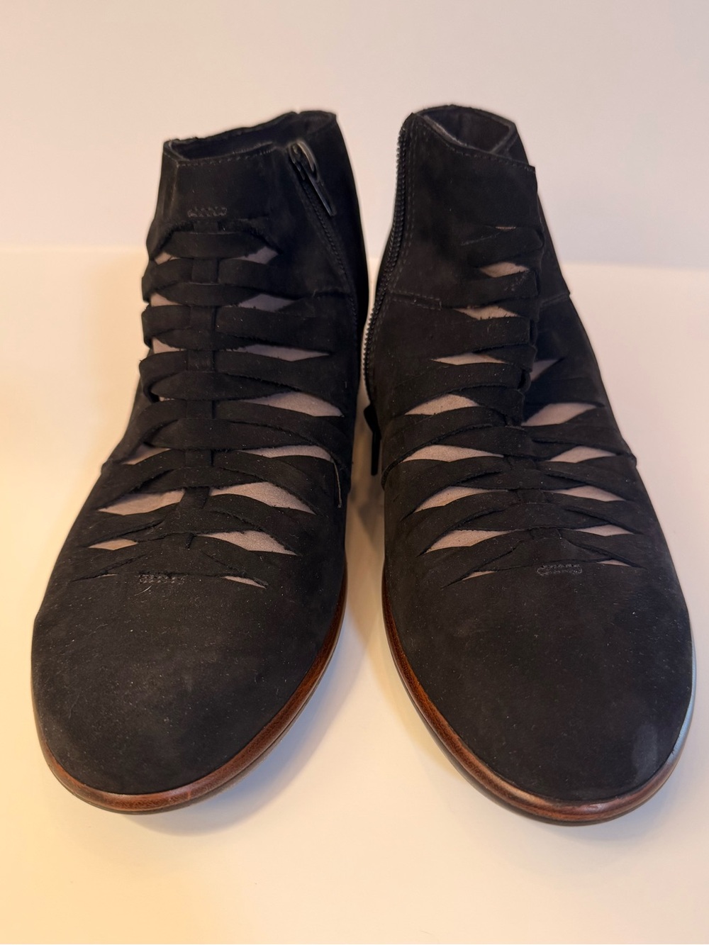 NAOT Women’s Black Velvet/Shiitake/Nubuck Size 38